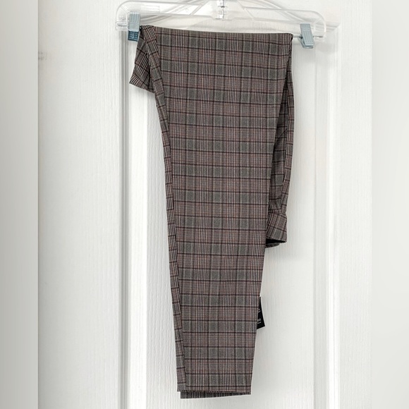 Ricki’s Plaid Pants Women’s Small Brown Slim Fit Work Pants High Rise Office Car - Picture 8 of 15
